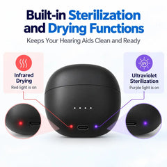 Tomore TM5220D hearing aid charging case with built-in ultraviolet sterilization and infrared drying functions
