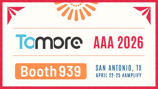 Promotional graphic for Tomore at AAA 2026 with event details
