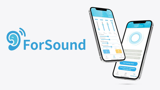 ForSound app interface on smartphone screens with the ForSound logo.