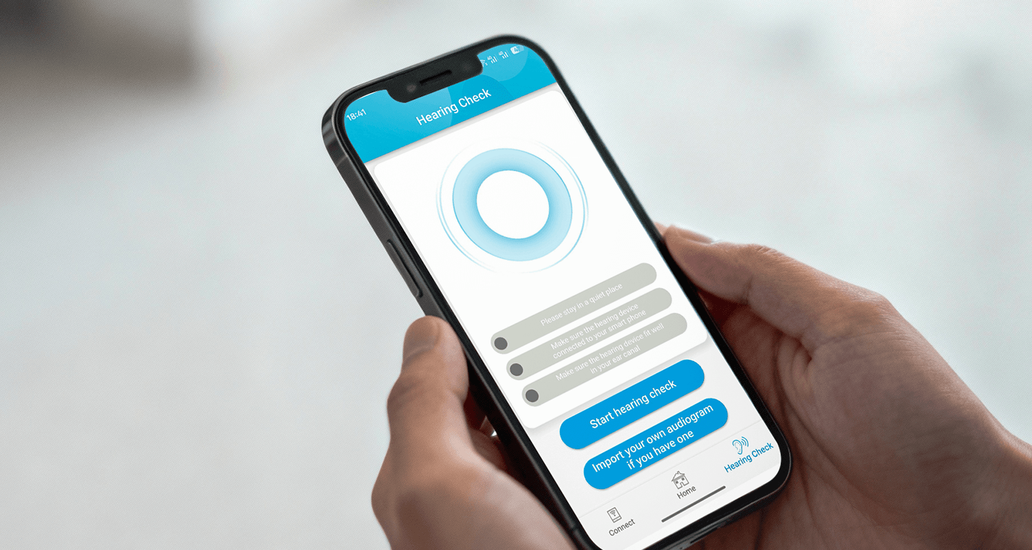 Hearing test and fitting start interface